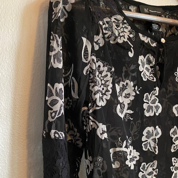 INC Sheer Lace Floral Blouse - Picture 2 of 5